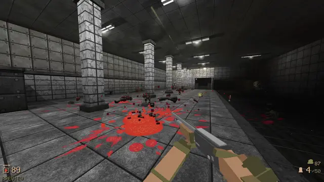 Blood pooling on the metro platform after a fight
