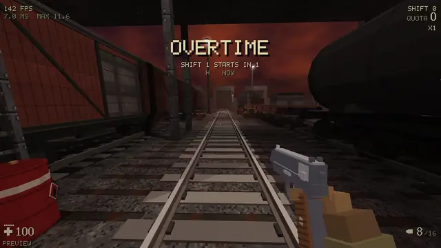 Overtime on a railway straight into the dark