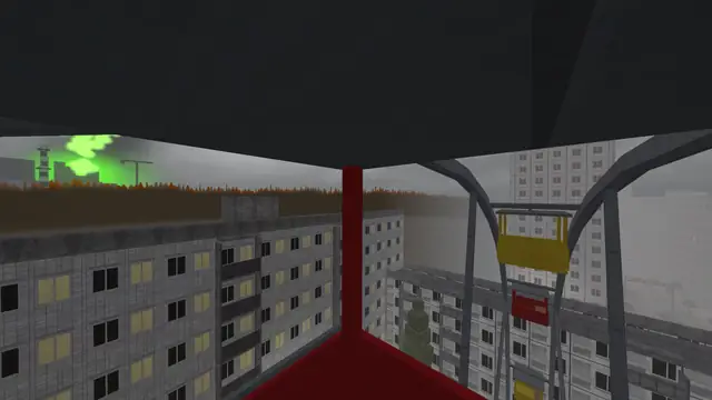 Blood hanging in the air over a field