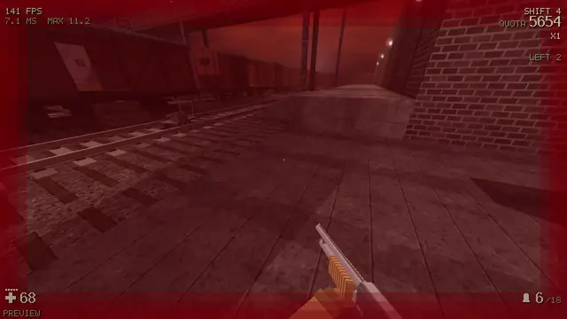 A dark street between the blocks