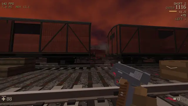 A pistol on a street at night