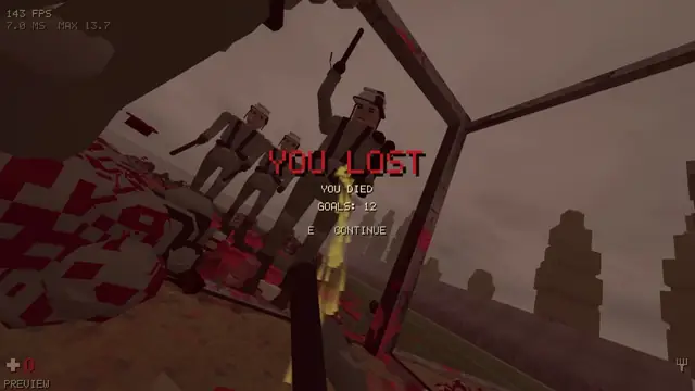 Soldiers standing over you after you lose